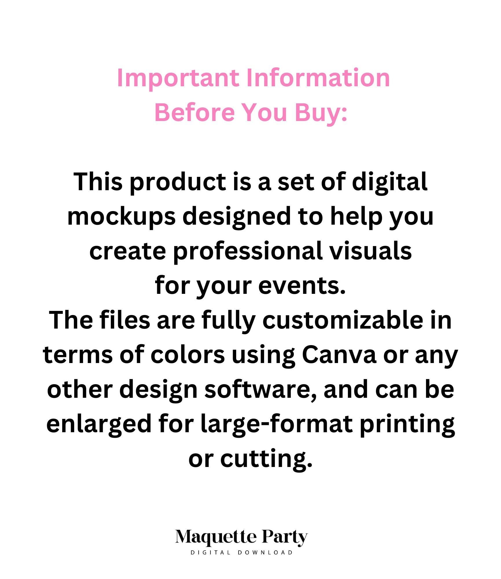 Backdrop Mockup Bundle | 30 Event Decor Designs for Event Planners and Stylists | Canva & Photoshop Ready