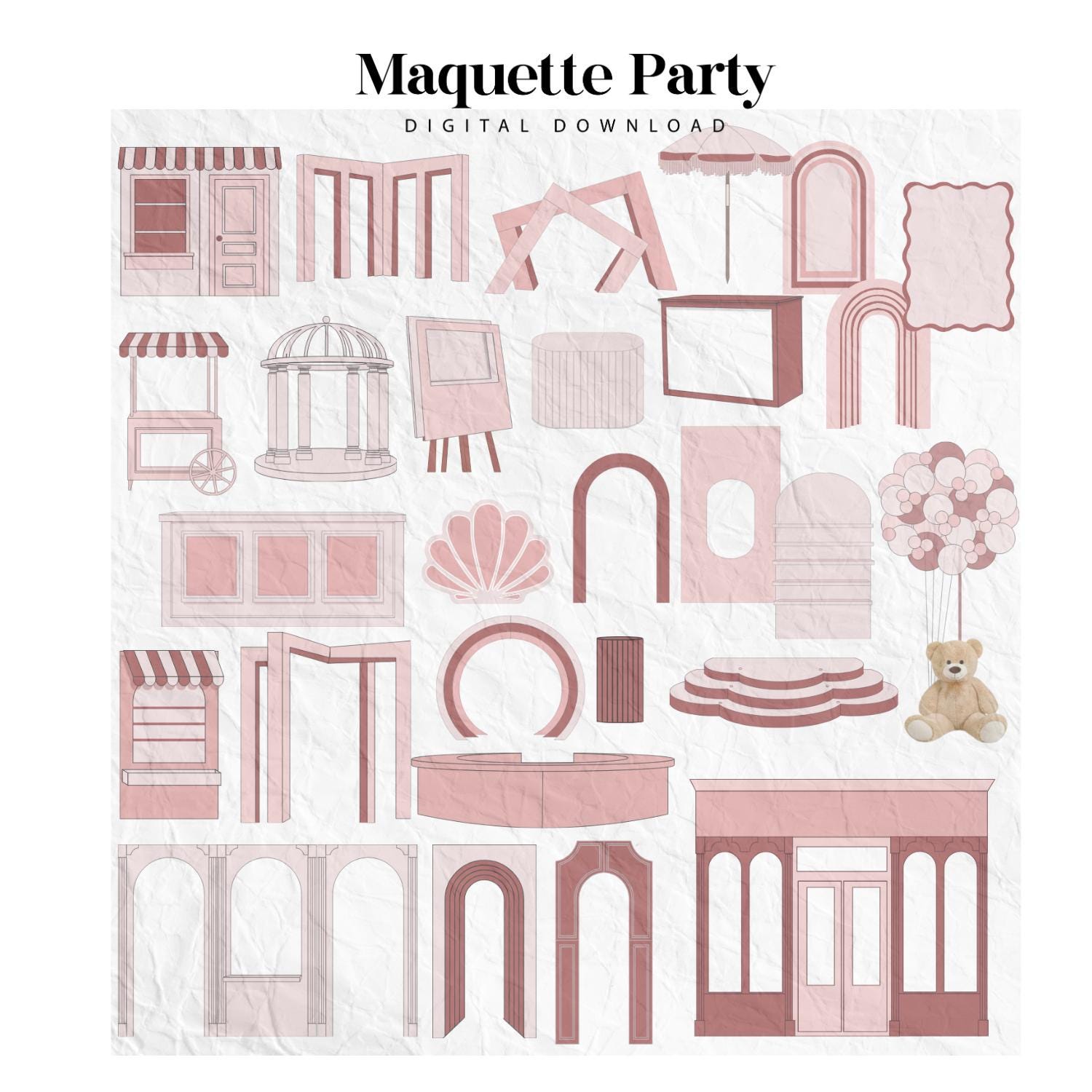 Backdrop Mockup Kit | 30 Digital Event Decor Templates | Ideal for Weddings, Birthdays and Corporate Events | Canva Compatible